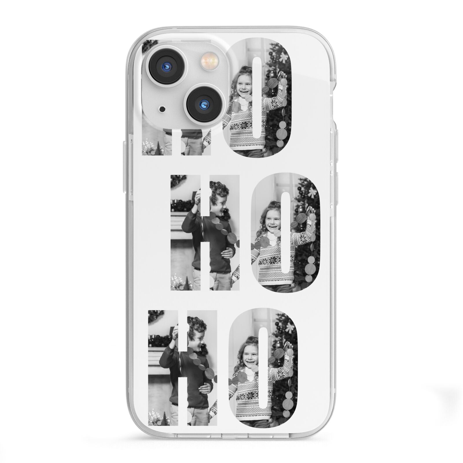 Ho Ho Ho Photo Upload Christmas iPhone 13 Mini TPU Impact Case with White Edges