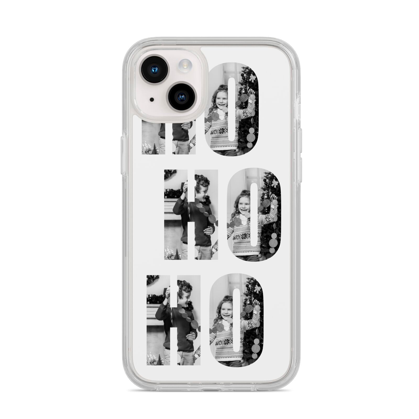 Ho Ho Ho Photo Upload Christmas iPhone 14 Plus Clear Tough Case Starlight