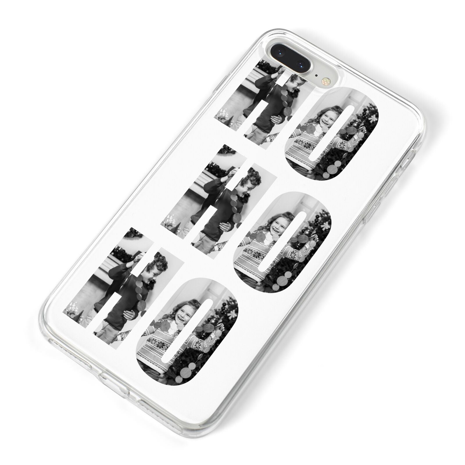 Ho Ho Ho Photo Upload Christmas iPhone 8 Plus Bumper Case on Silver iPhone Alternative Image