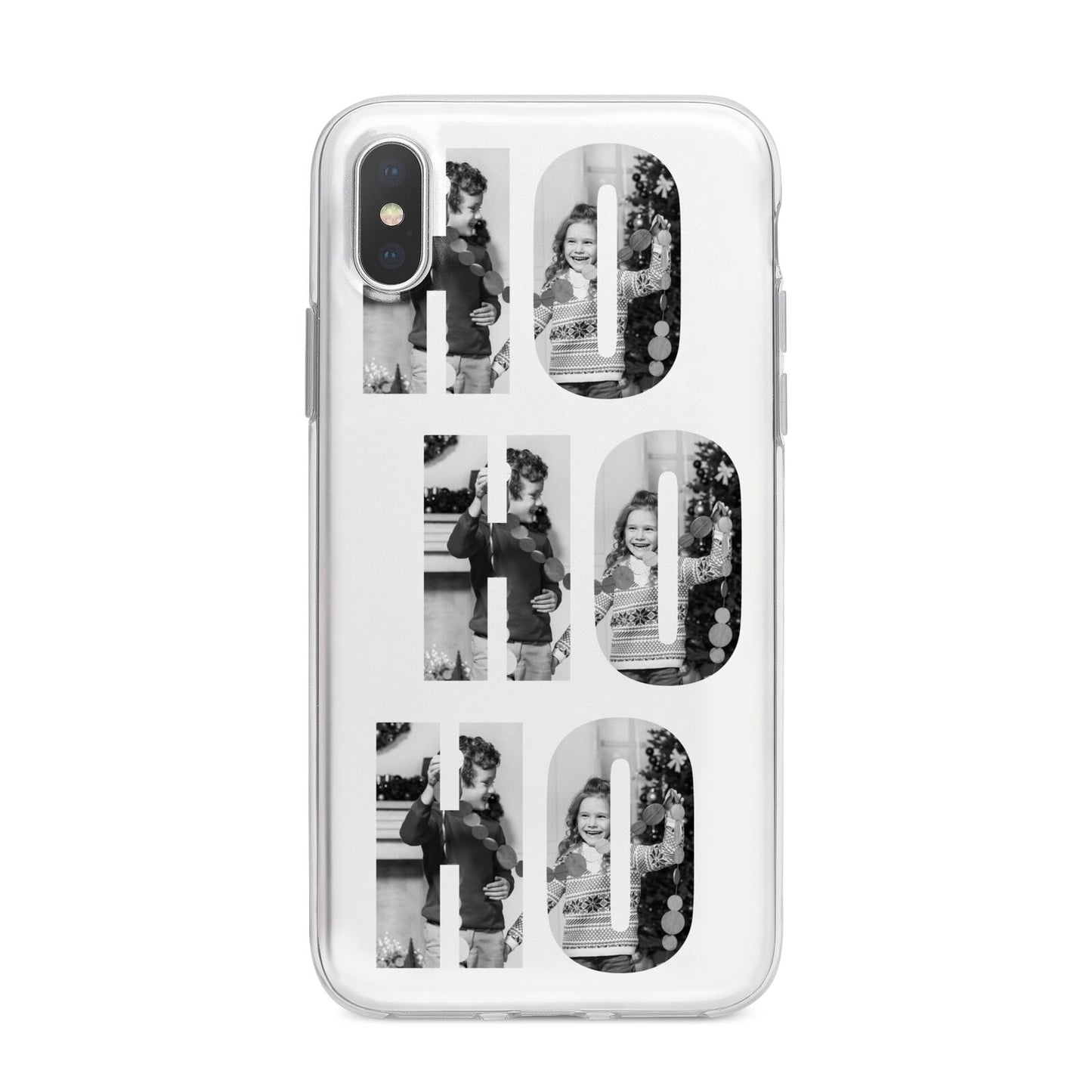 Ho Ho Ho Photo Upload Christmas iPhone X Bumper Case on Silver iPhone Alternative Image 1