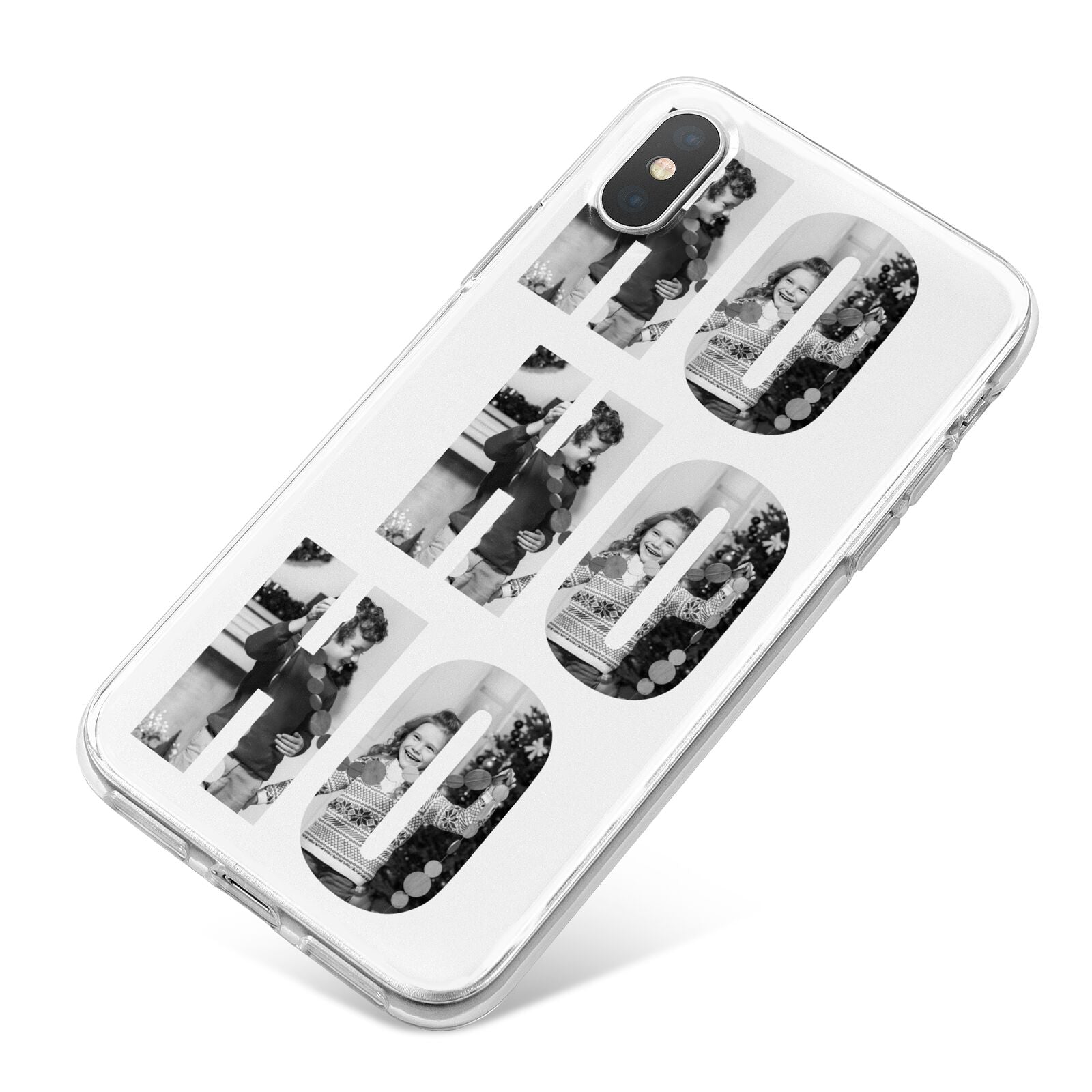 Ho Ho Ho Photo Upload Christmas iPhone X Bumper Case on Silver iPhone