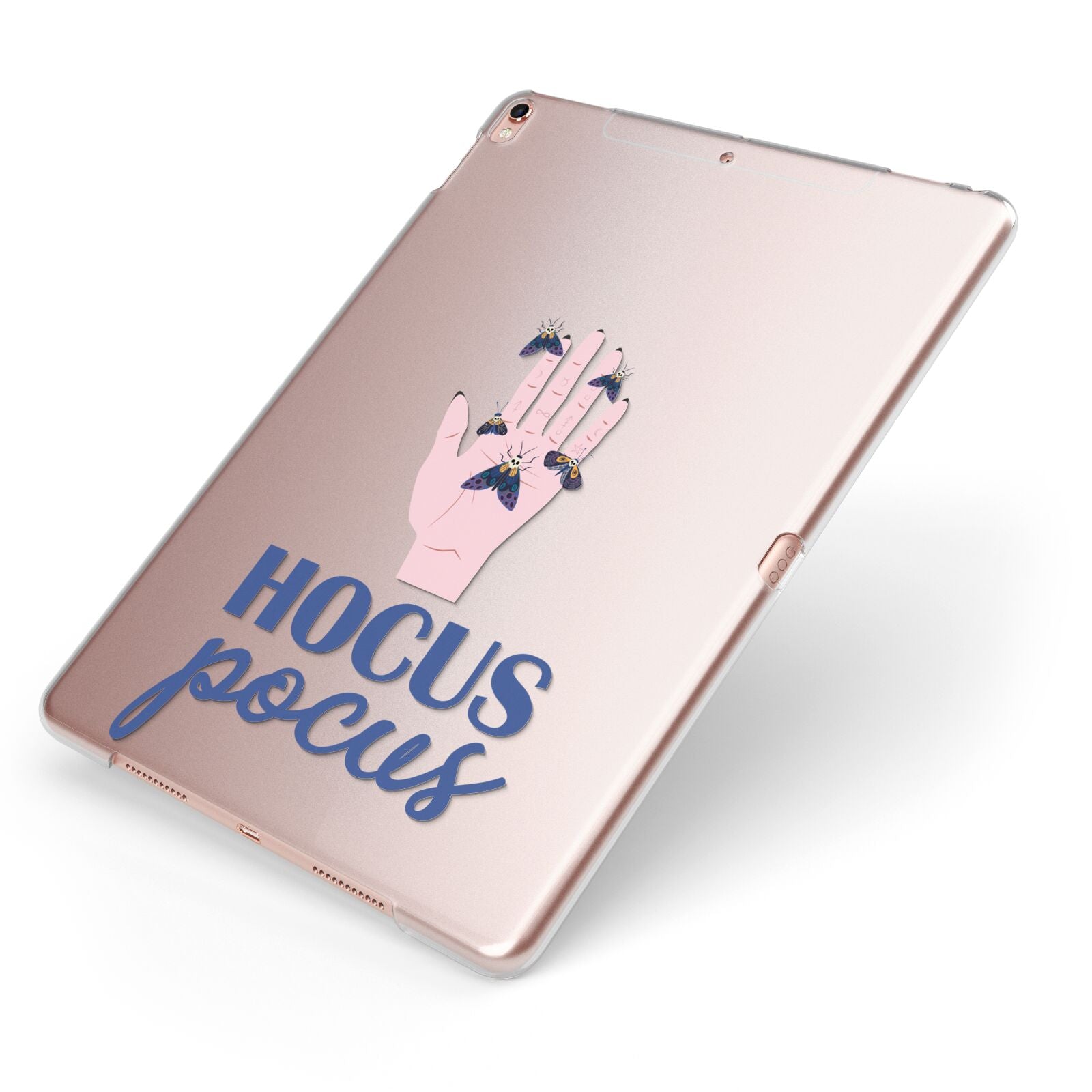 Hocus Pocus Witch Hand Apple iPad Case on Rose Gold iPad Side View