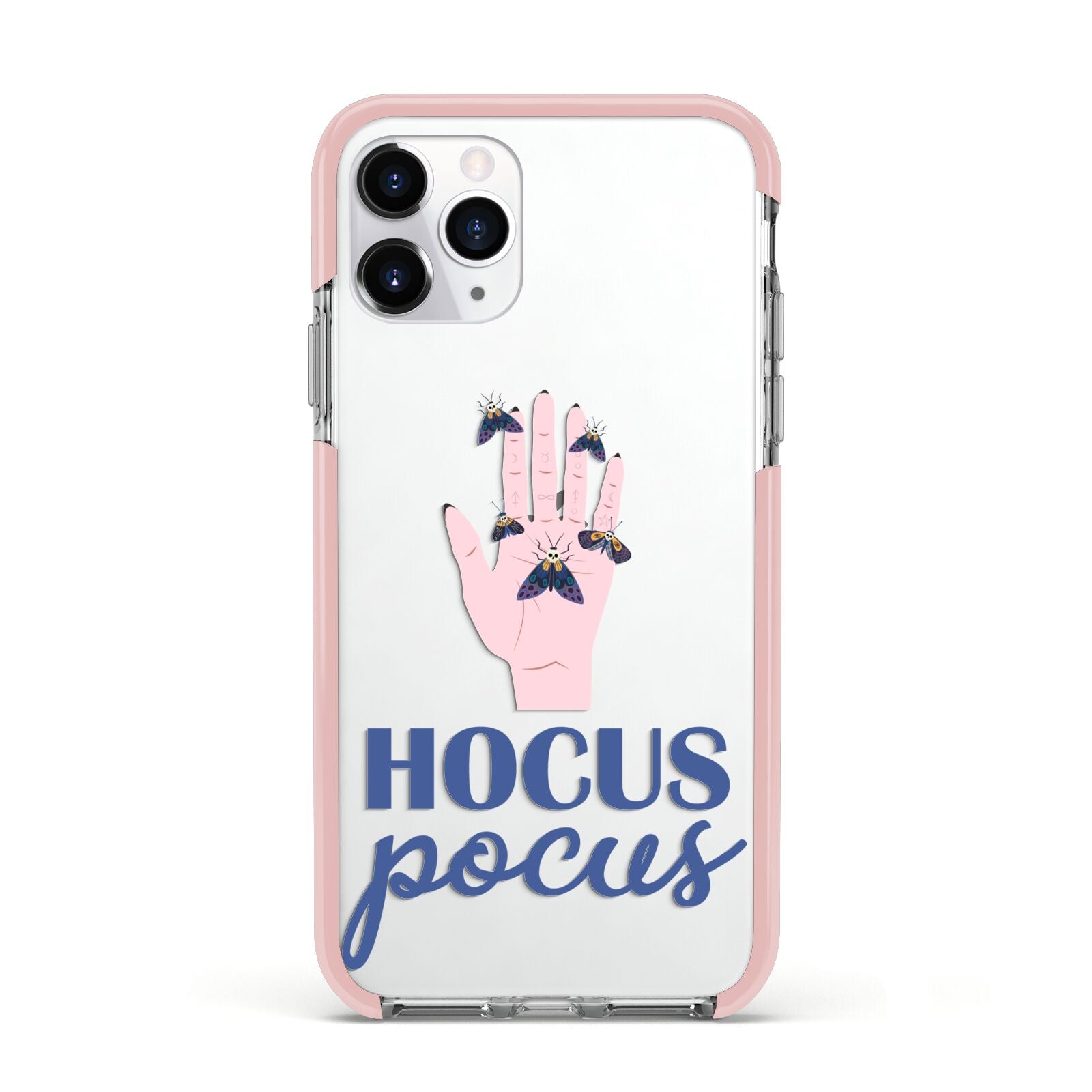 Hocus Pocus Witch Hand Apple iPhone 11 Pro in Silver with Pink Impact Case