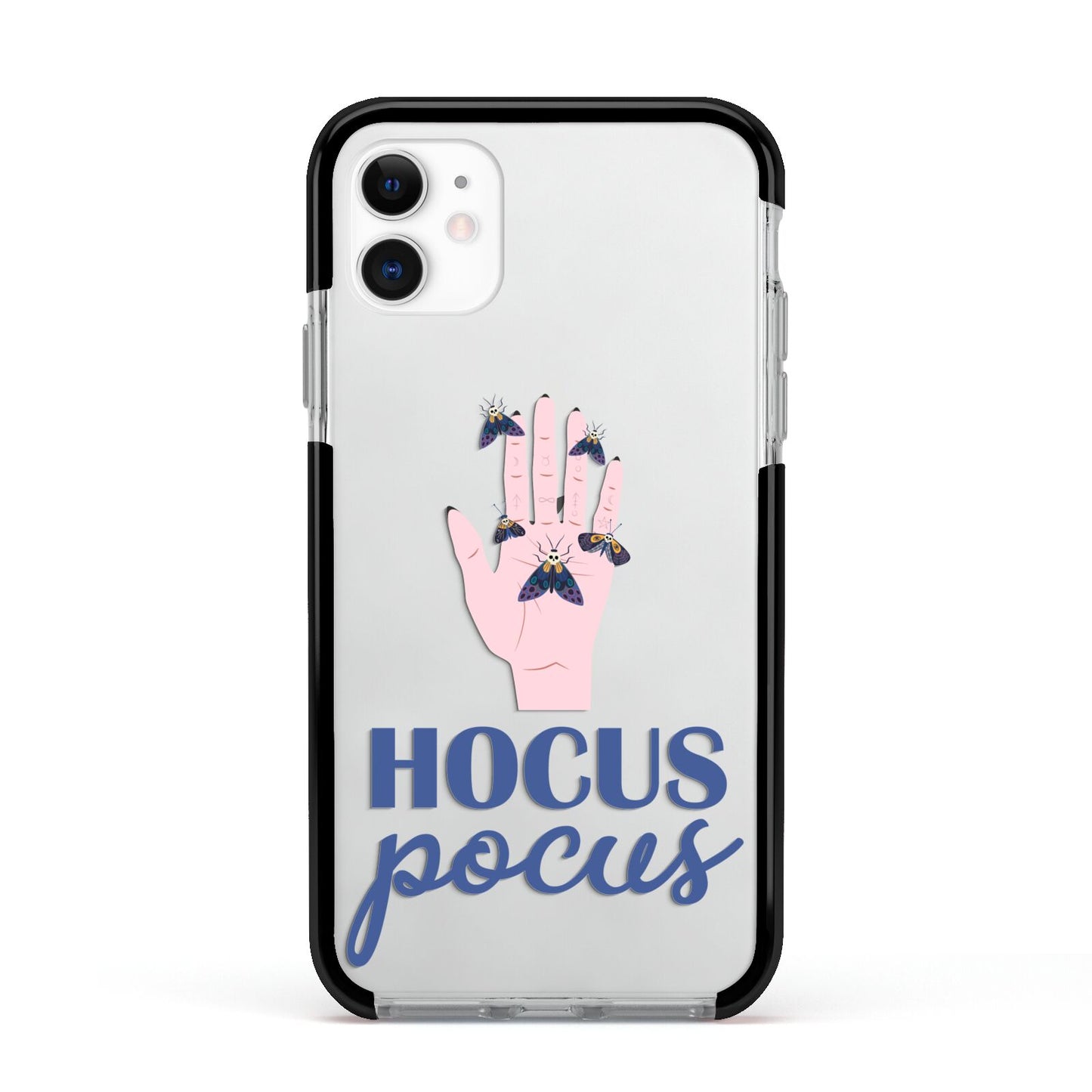 Hocus Pocus Witch Hand Apple iPhone 11 in White with Black Impact Case