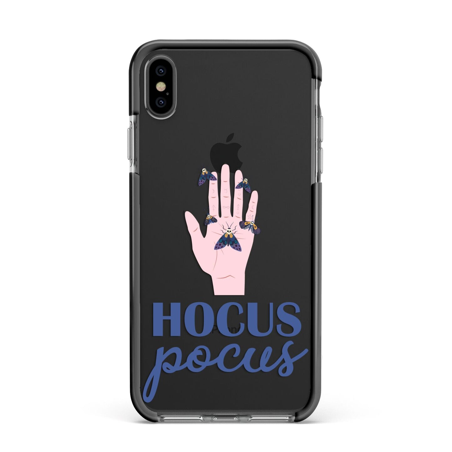 Hocus Pocus Witch Hand Apple iPhone Xs Max Impact Case Black Edge on Black Phone