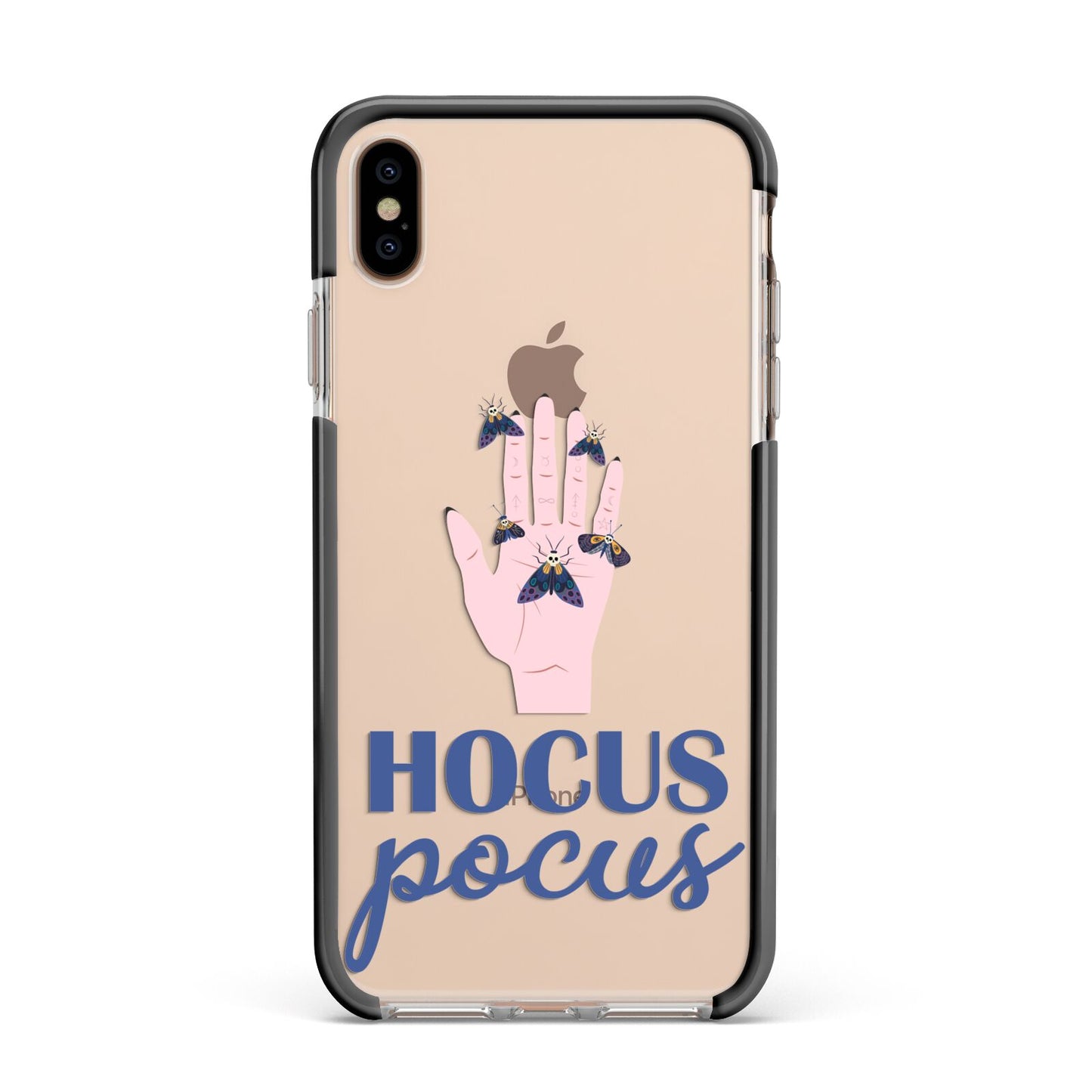 Hocus Pocus Witch Hand Apple iPhone Xs Max Impact Case Black Edge on Gold Phone