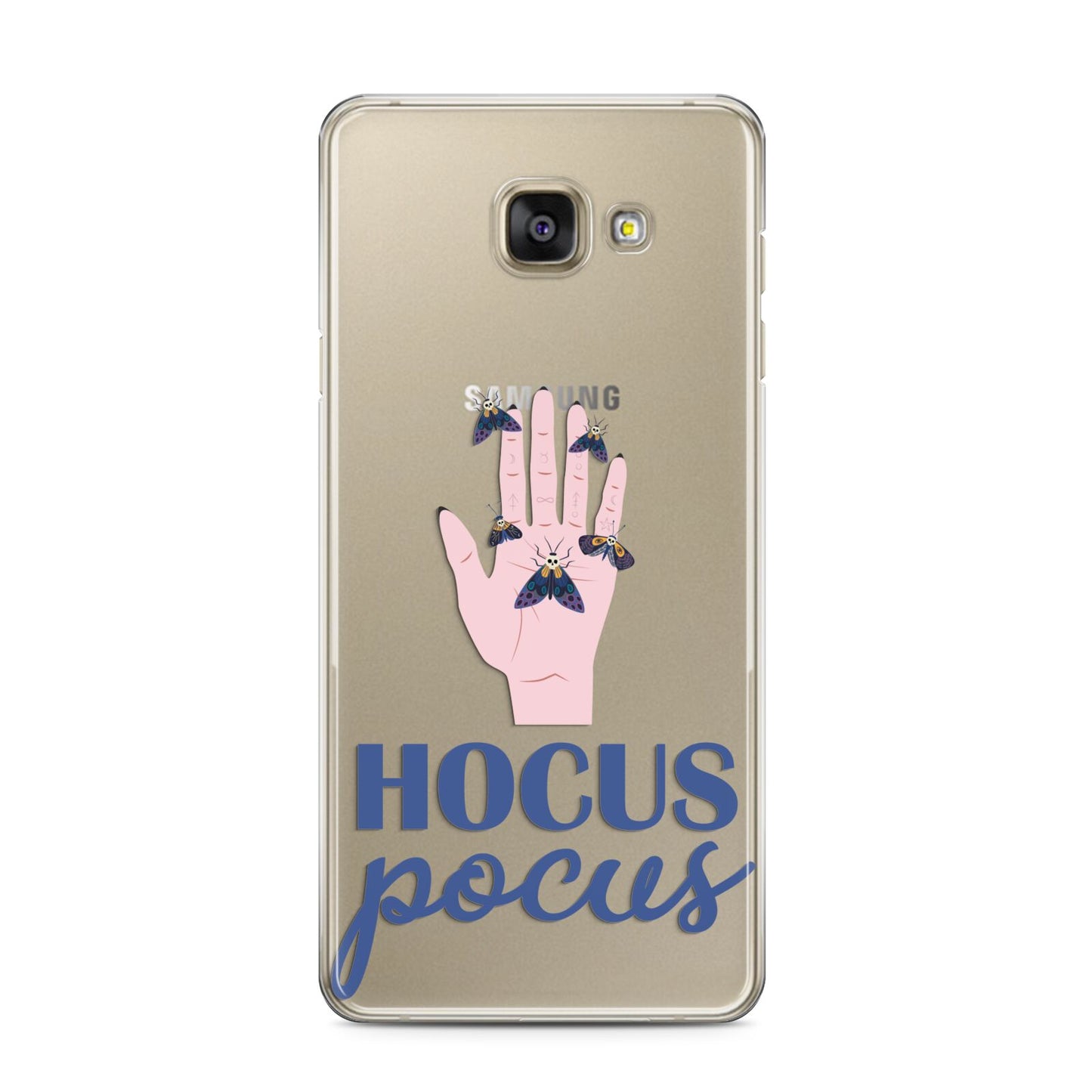 Hocus Pocus Witch Hand Samsung Galaxy A3 2016 Case on gold phone