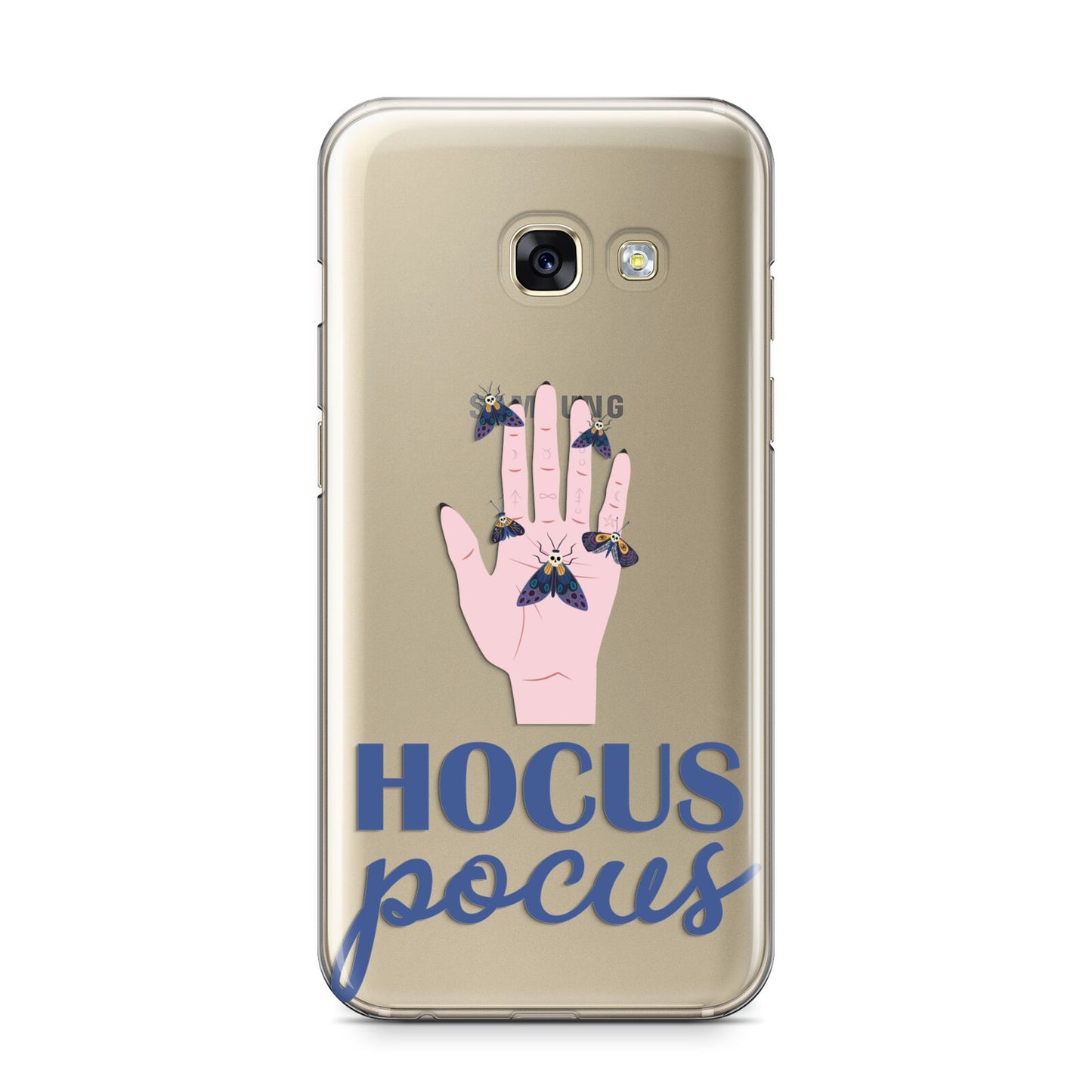 Hocus Pocus Witch Hand Samsung Galaxy A3 2017 Case on gold phone