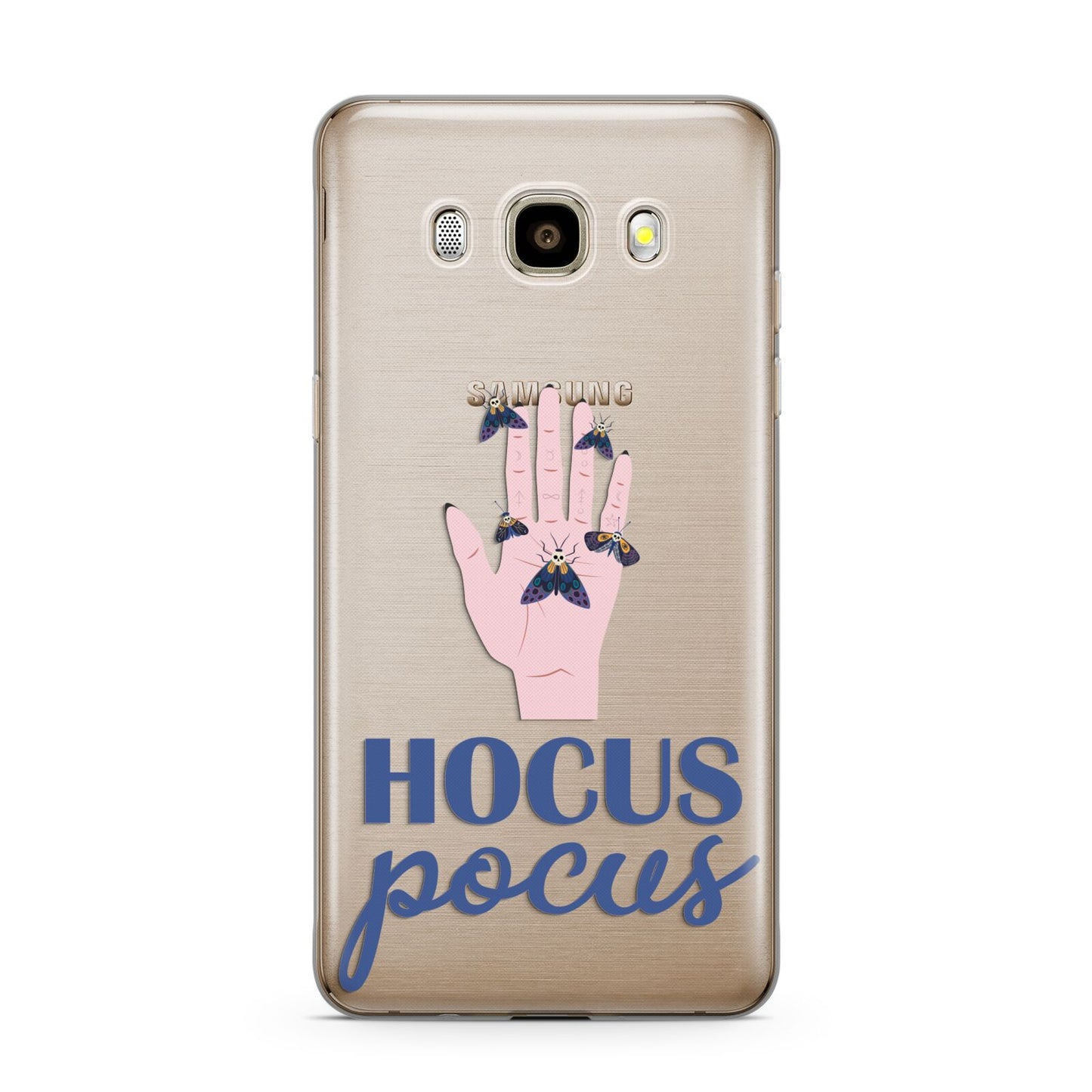 Hocus Pocus Witch Hand Samsung Galaxy J7 2016 Case on gold phone