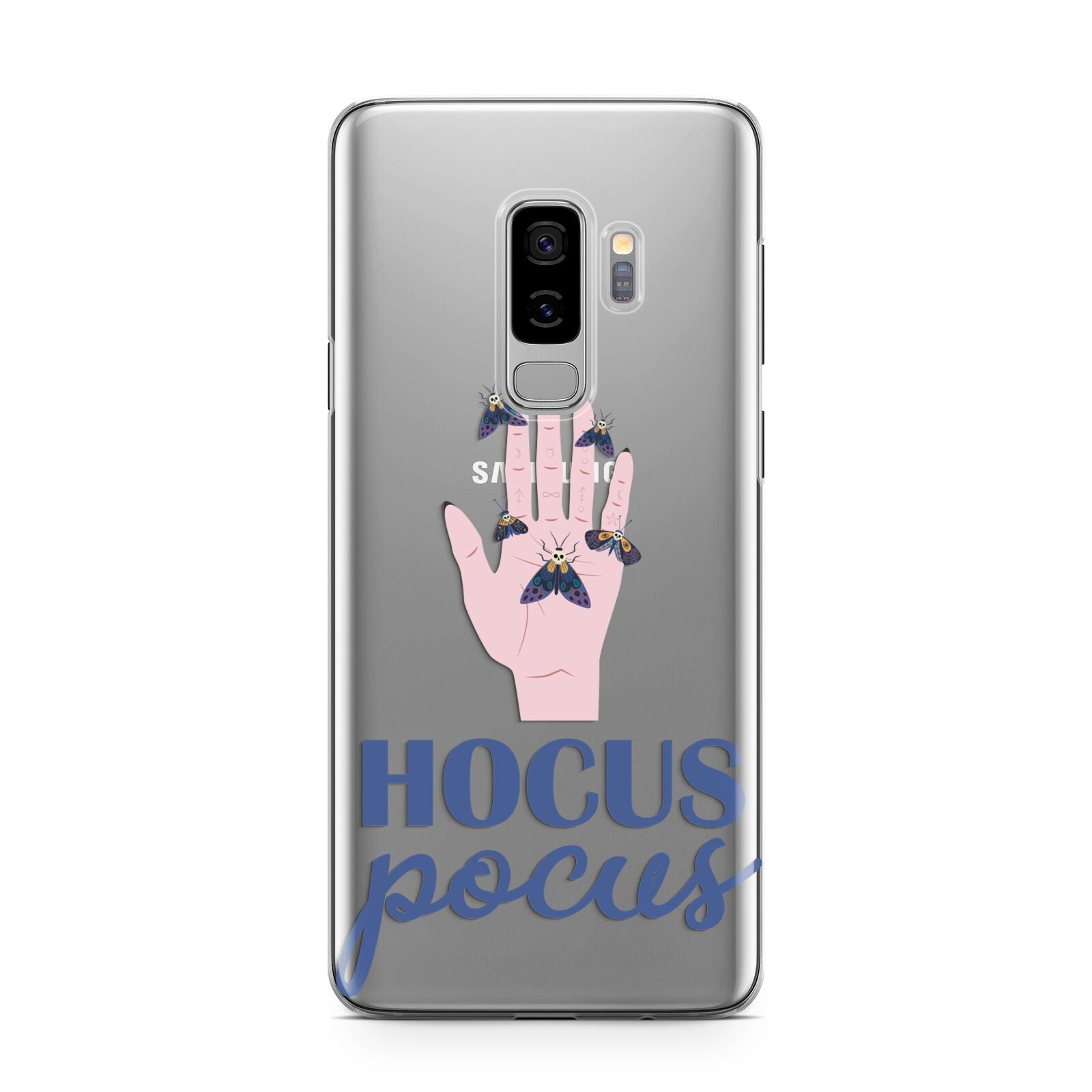 Hocus Pocus Witch Hand Samsung Galaxy S9 Plus Case on Silver phone