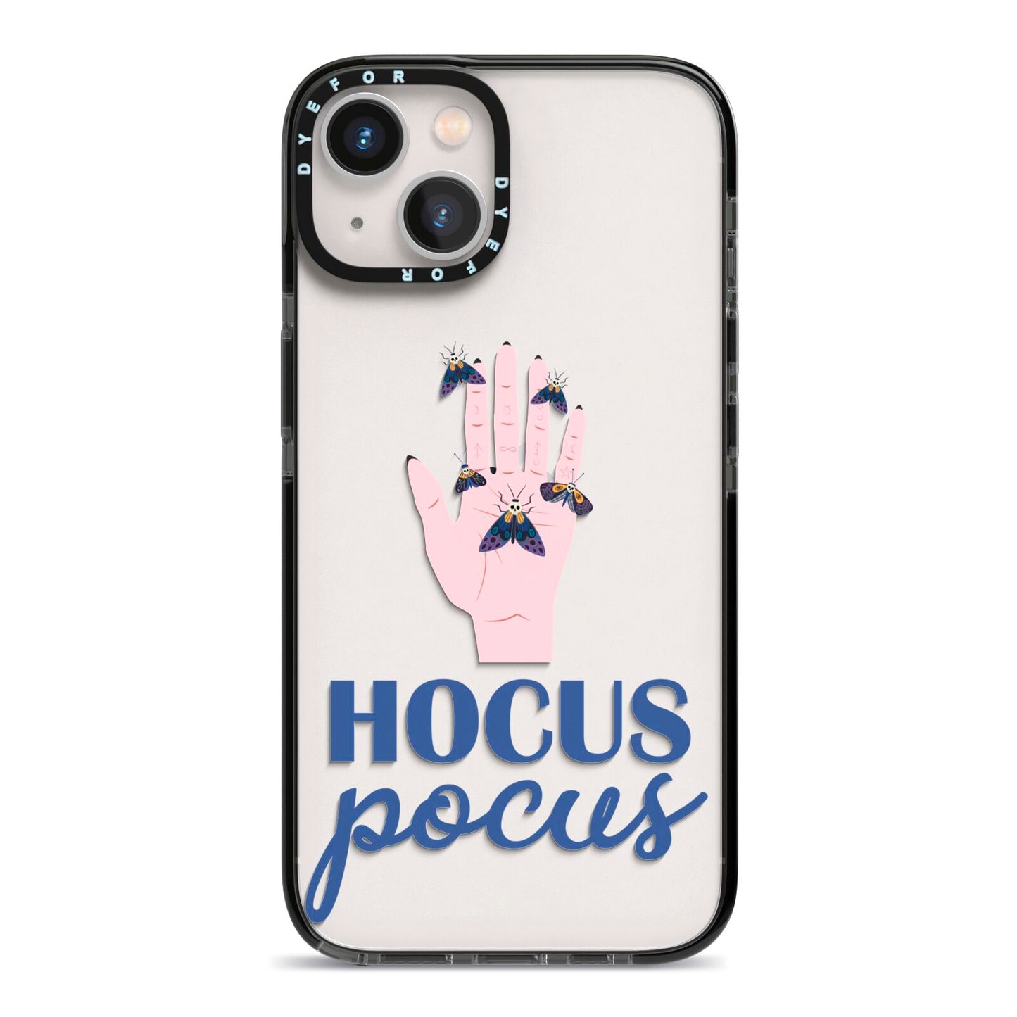 Hocus Pocus Witch Hand iPhone 13 Black Impact Case on Silver phone