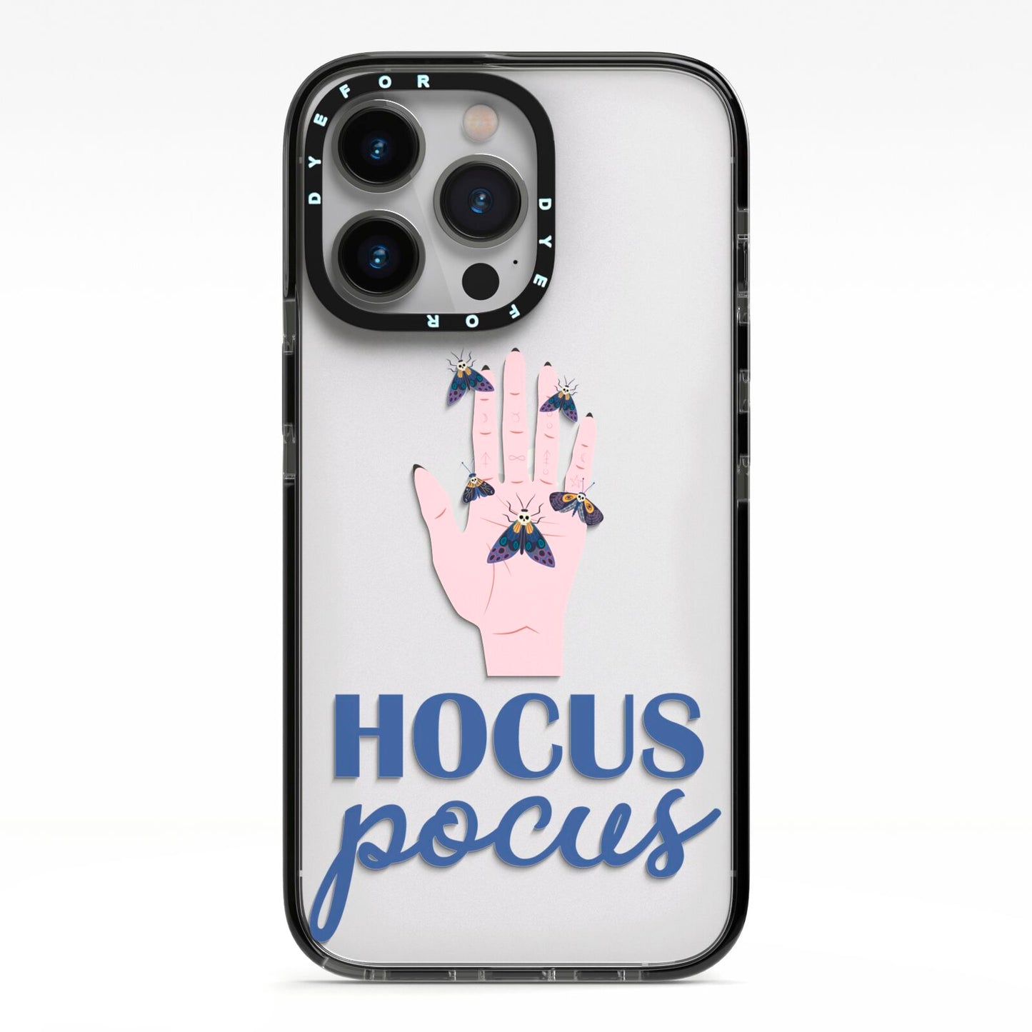 Hocus Pocus Witch Hand iPhone 13 Pro Black Impact Case on Silver phone