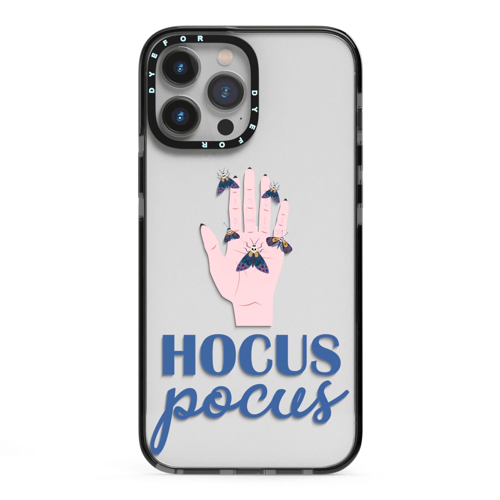 Hocus Pocus Witch Hand iPhone 13 Pro Max Black Impact Case on Silver phone