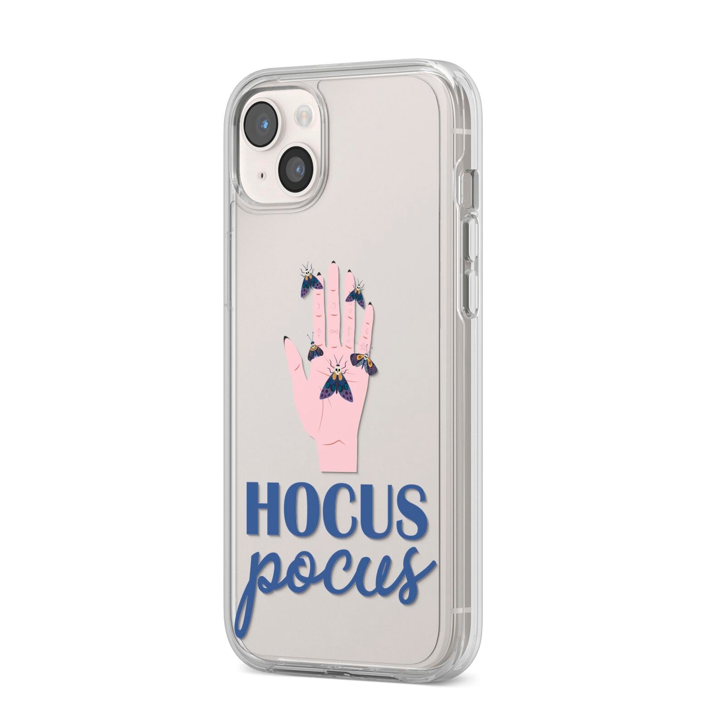 Hocus Pocus Witch Hand iPhone 14 Plus Clear Tough Case Starlight Angled Image