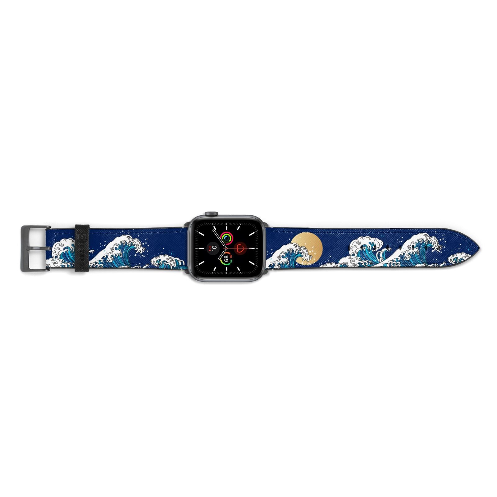 Hokusai Japanese Waves Apple Watch Strap Landscape Image Space Grey Hardware