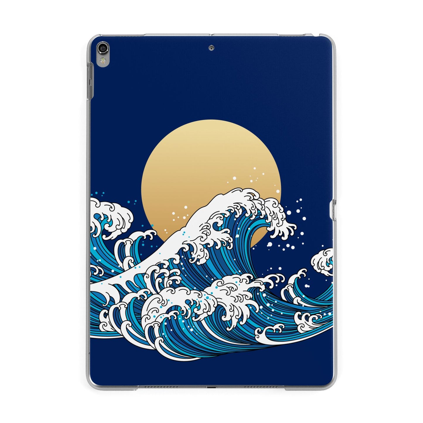 Hokusai Japanese Waves Apple iPad Grey Case