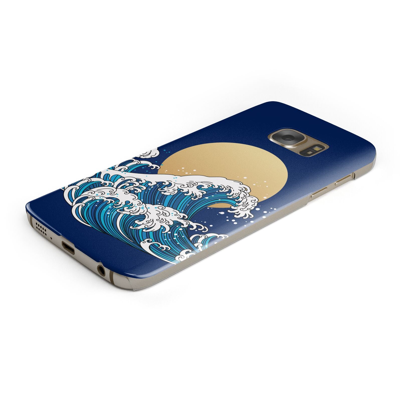 Hokusai Japanese Waves Protective Samsung Galaxy Case Angled Image