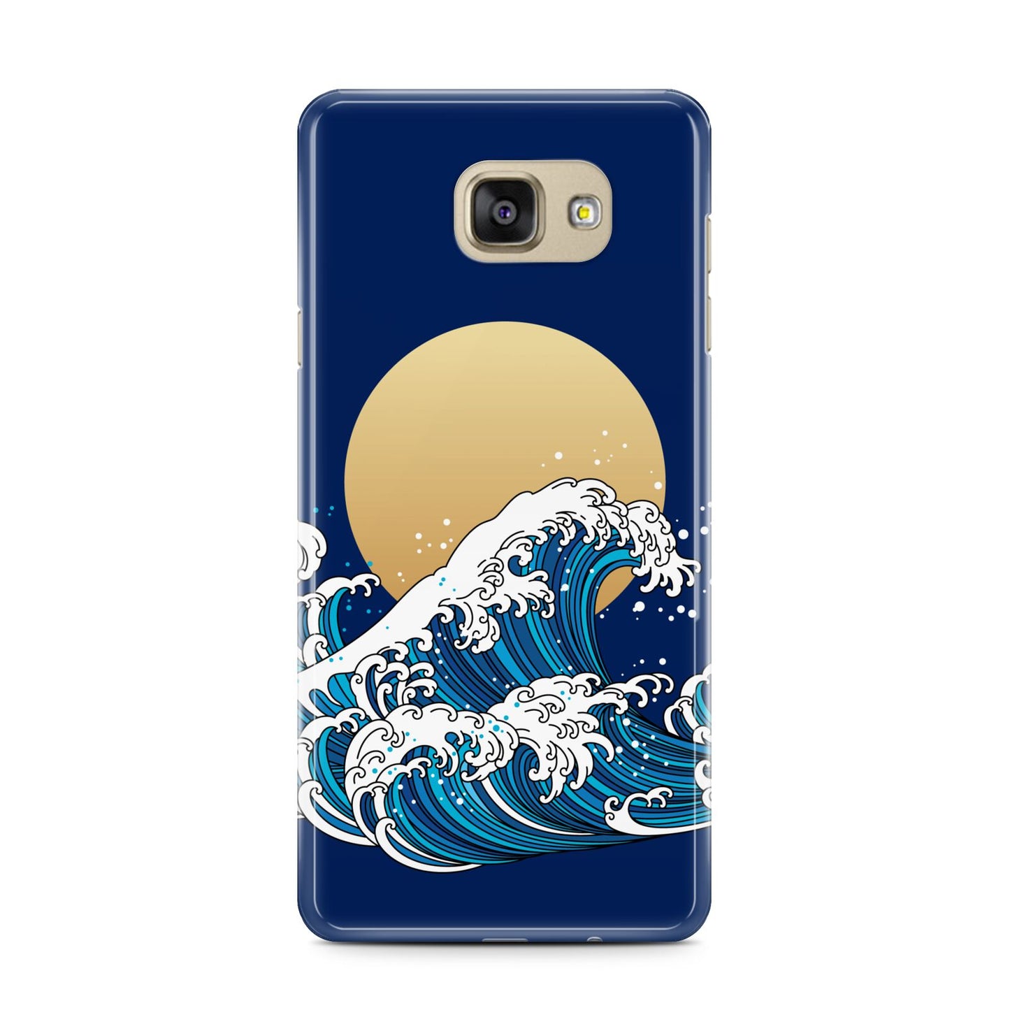 Hokusai Japanese Waves Samsung Galaxy A7 2016 Case on gold phone