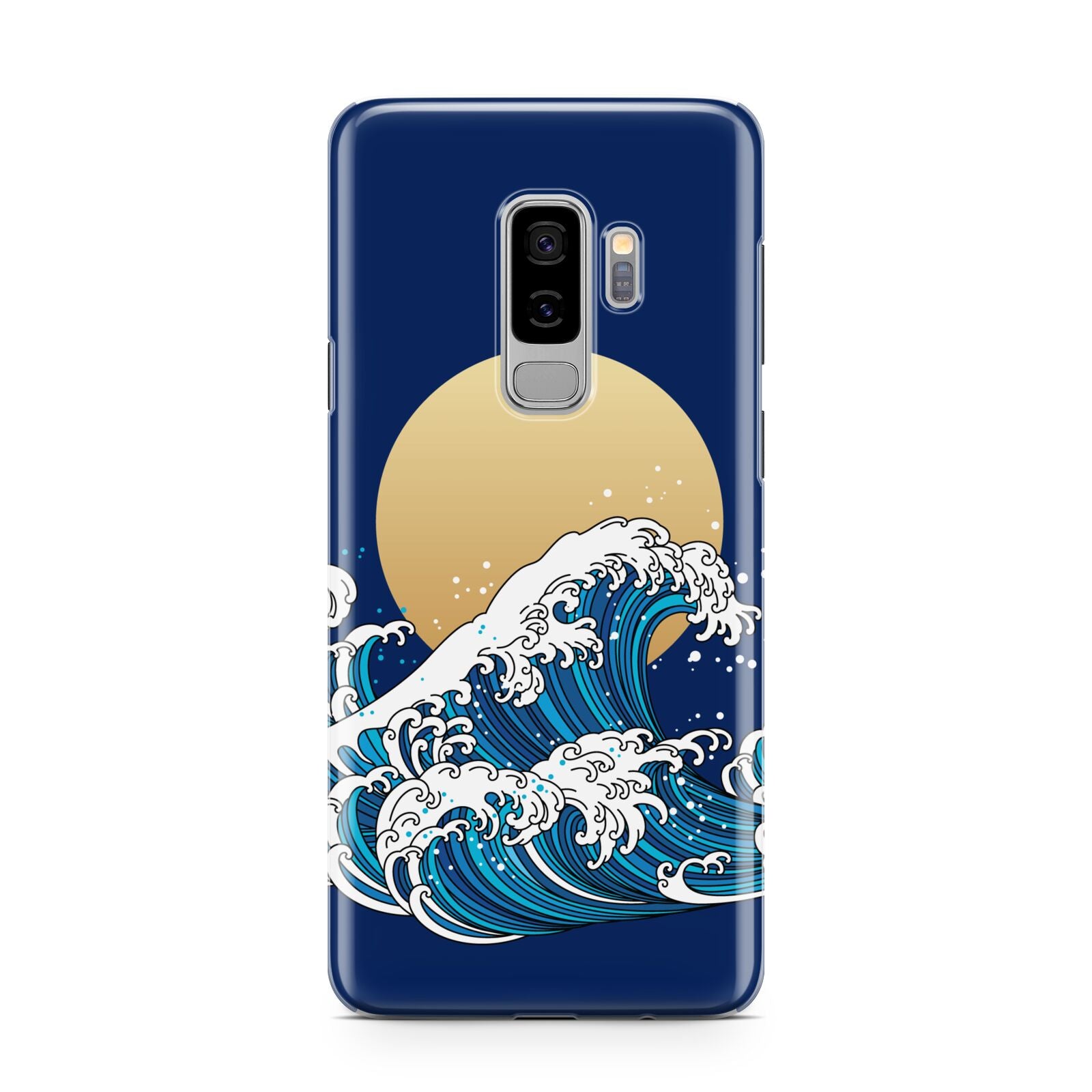 Hokusai Japanese Waves Samsung Galaxy S9 Plus Case on Silver phone
