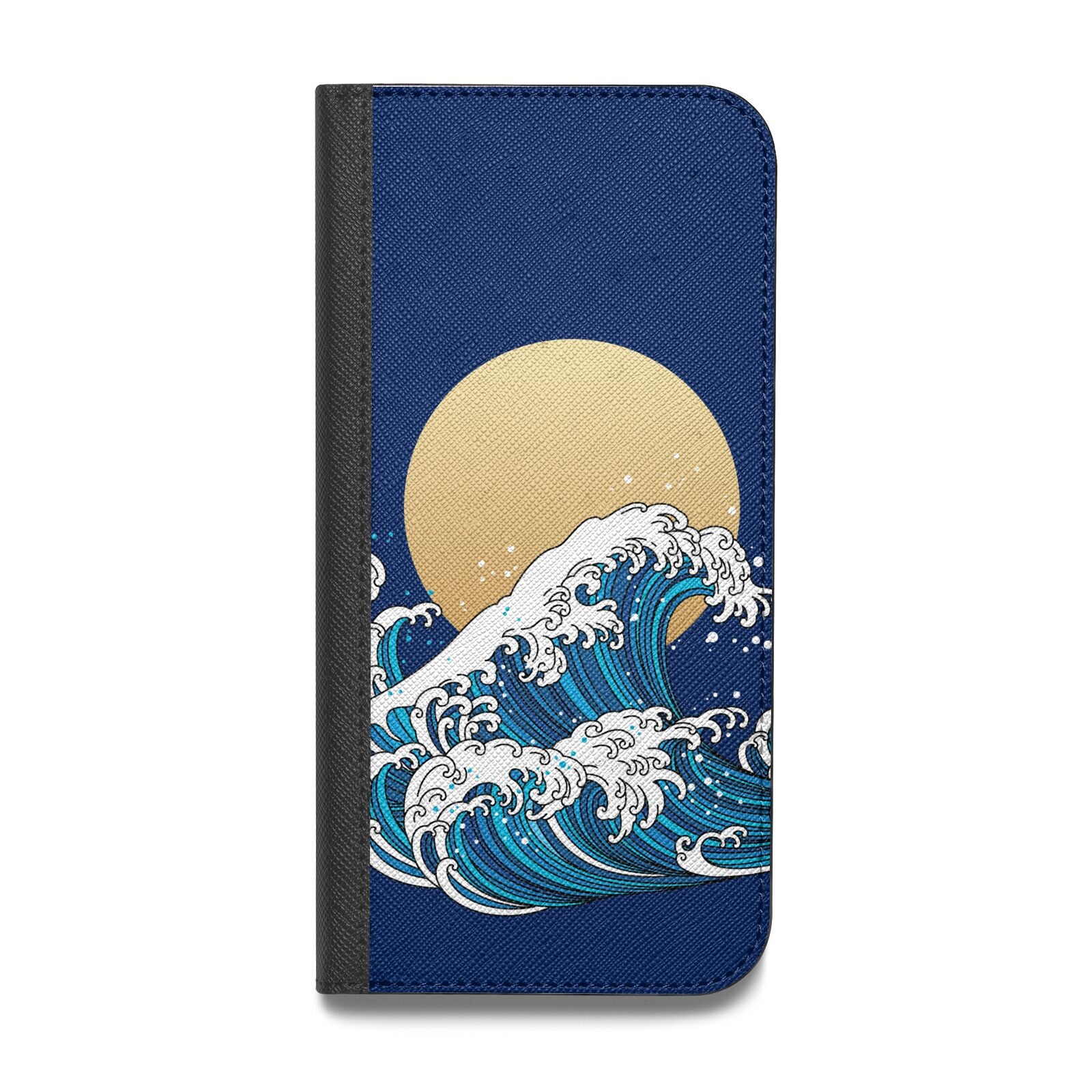 Hokusai Japanese Waves Vegan Leather Flip iPhone Case