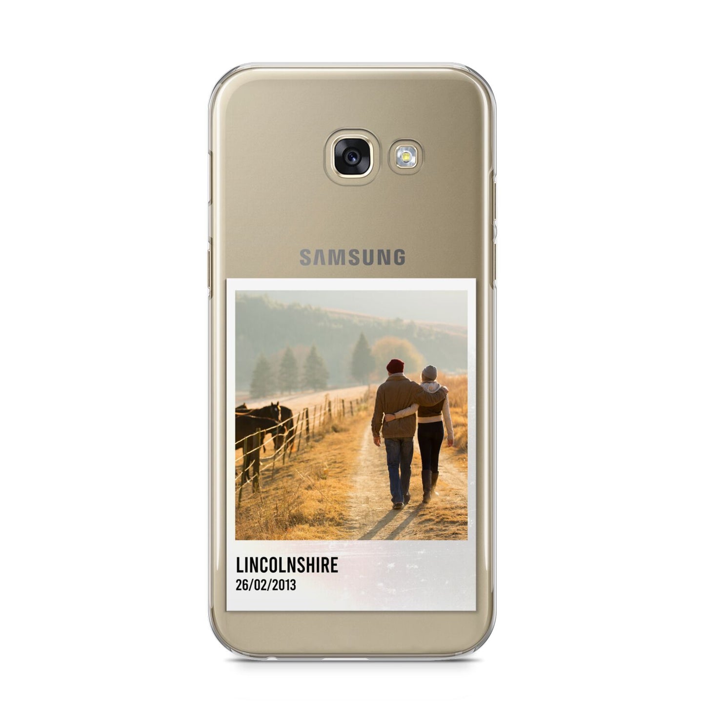 Holiday Memory Personalised Photo Samsung Galaxy A5 2017 Case on gold phone