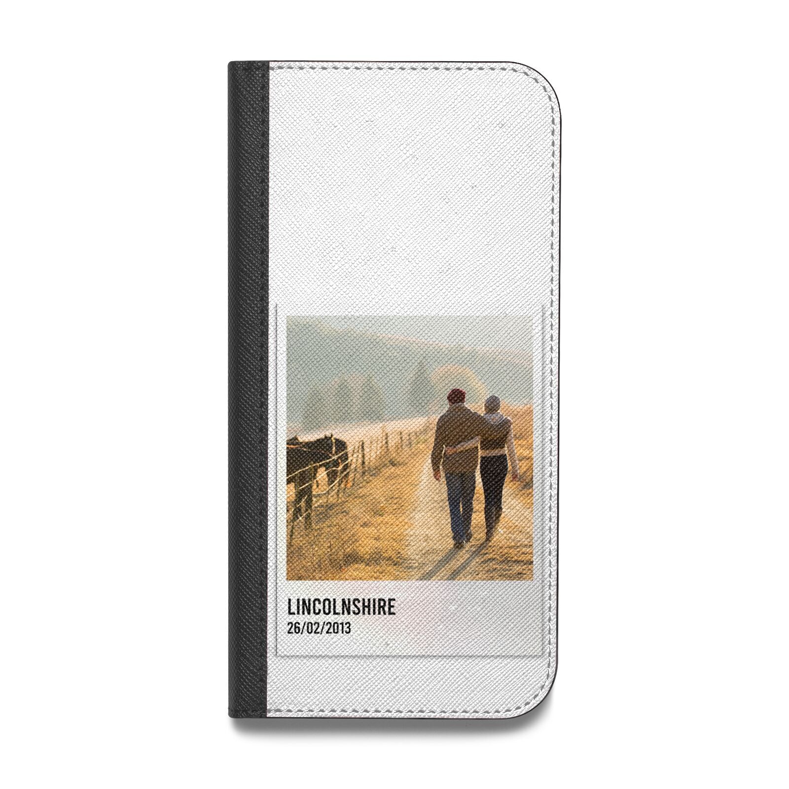 Holiday Memory Personalised Photo Vegan Leather Flip iPhone Case