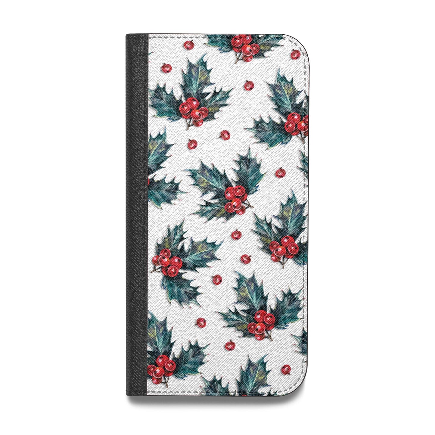 Holly berry Vegan Leather Flip Samsung Case