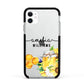 Honey Personalised Names Apple iPhone 11 in White with Black Impact Case
