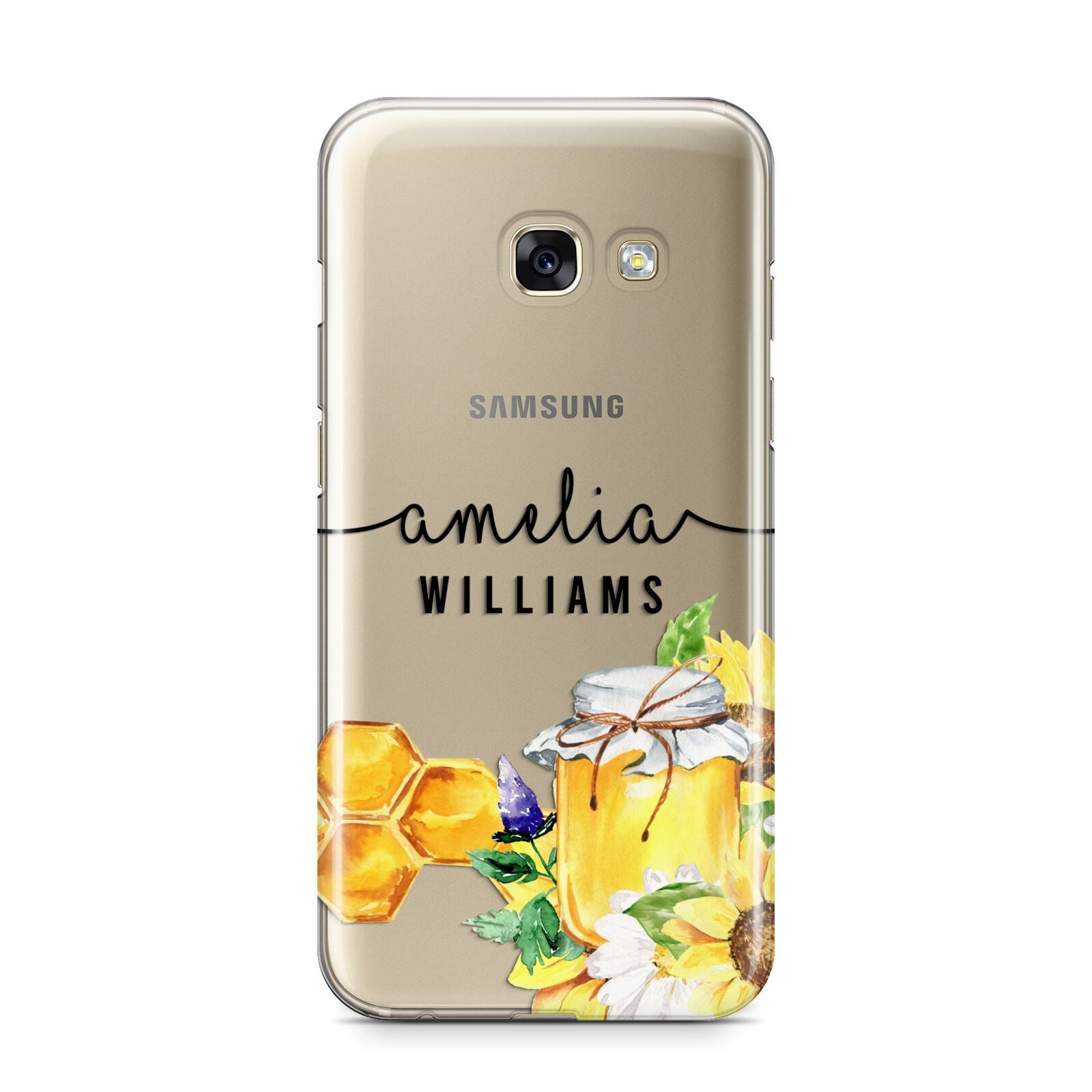 Honey Personalised Names Samsung Galaxy A3 2017 Case on gold phone