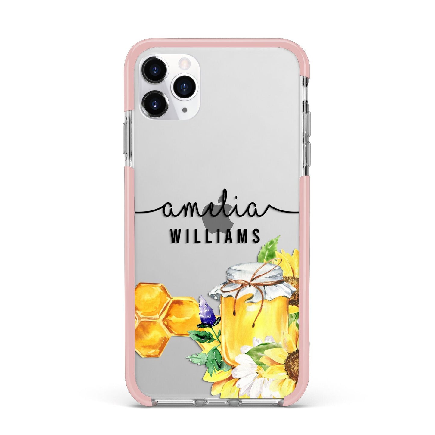 Honey Personalised Names iPhone 11 Pro Max Impact Pink Edge Case