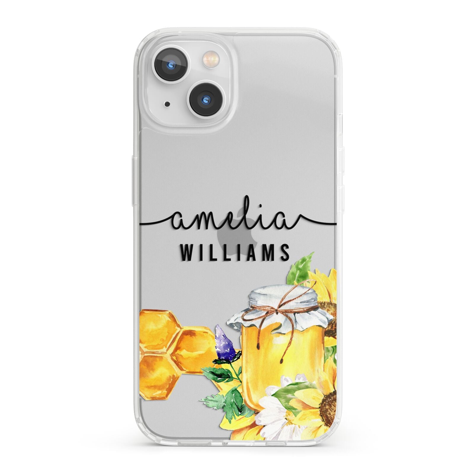 Honey Personalised Names iPhone 13 Clear Bumper Case