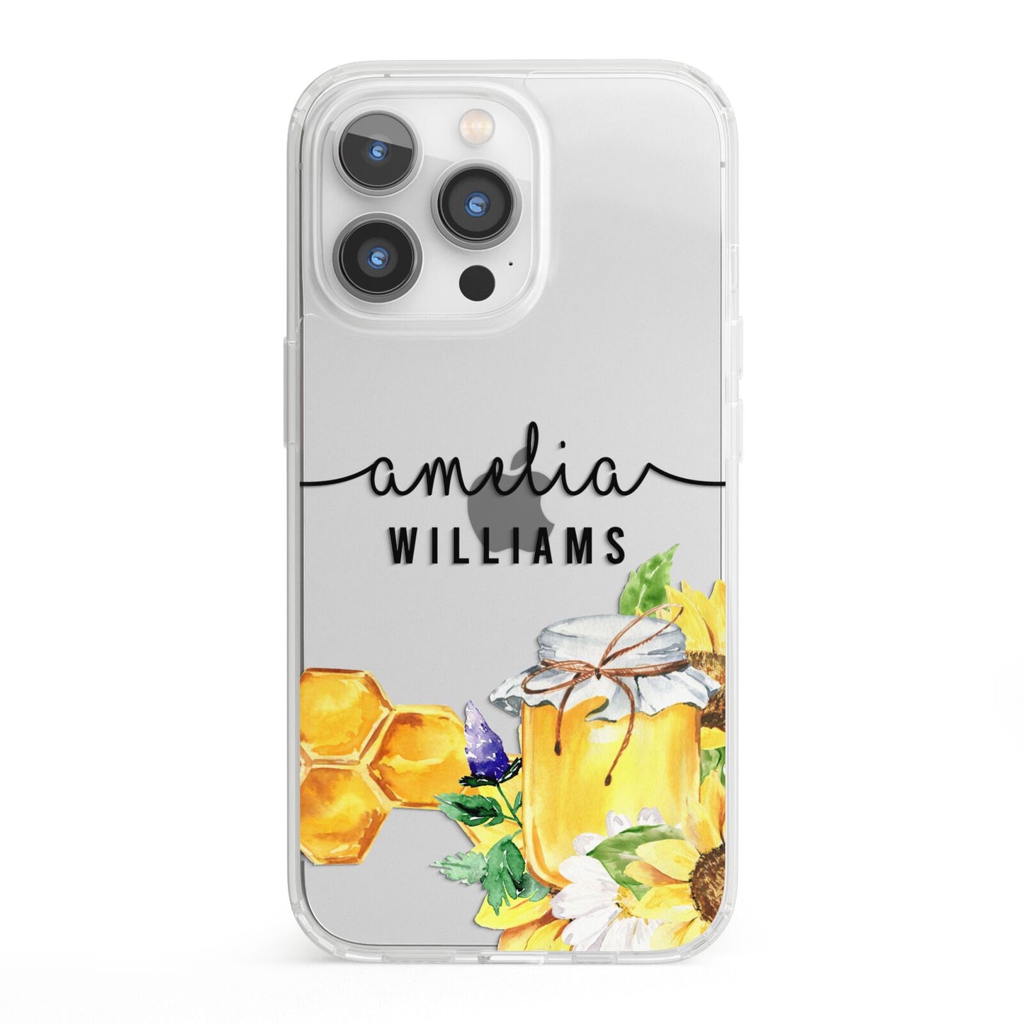 Honey Personalised Names iPhone 13 Pro Clear Bumper Case