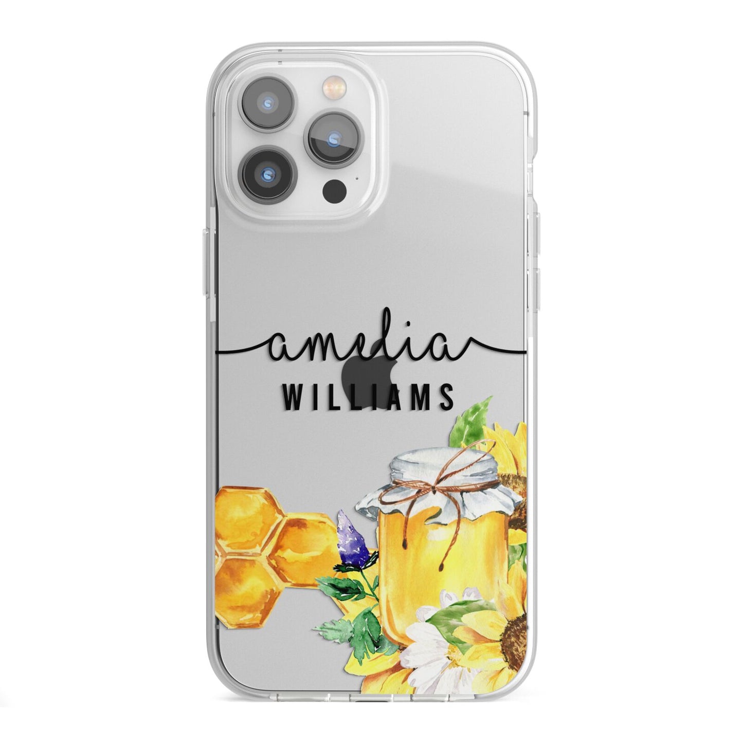 Honey Personalised Names iPhone 13 Pro Max TPU Impact Case with White Edges