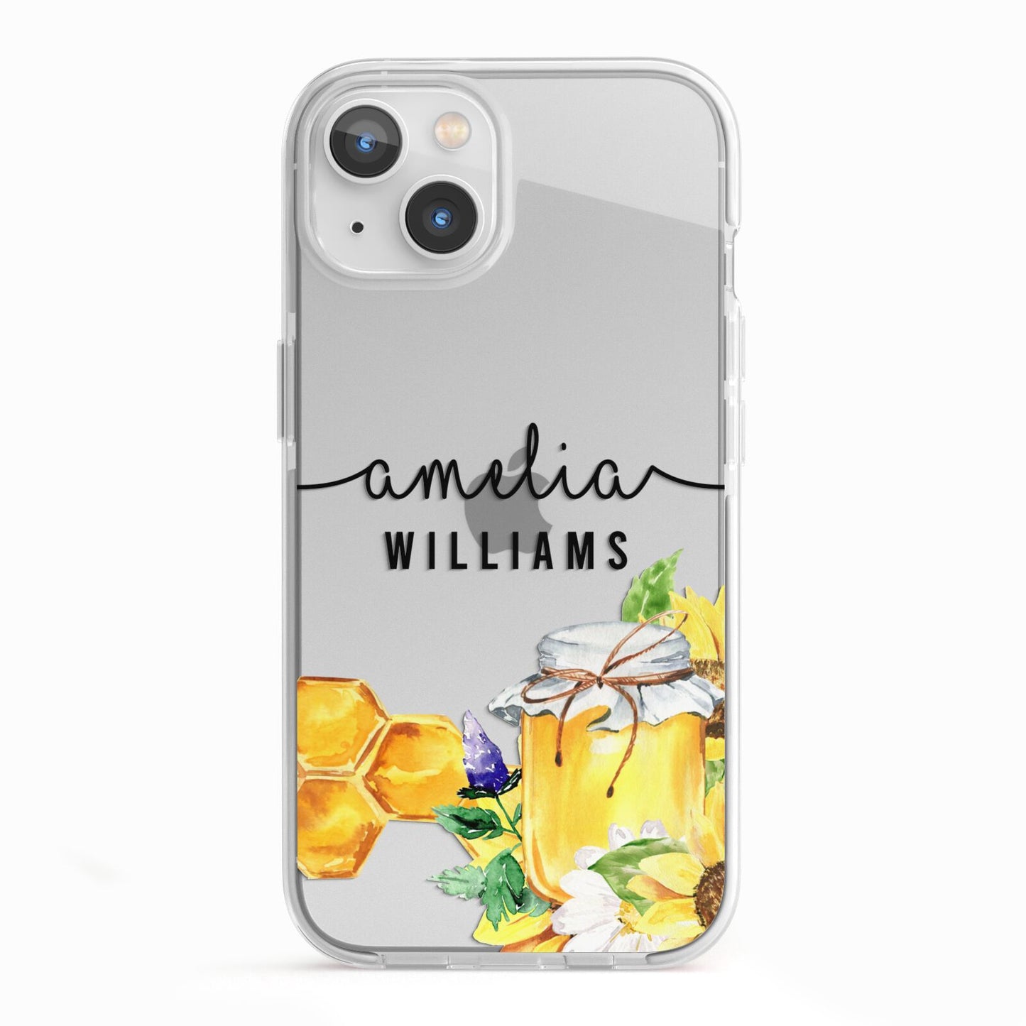 Honey Personalised Names iPhone 13 TPU Impact Case with White Edges