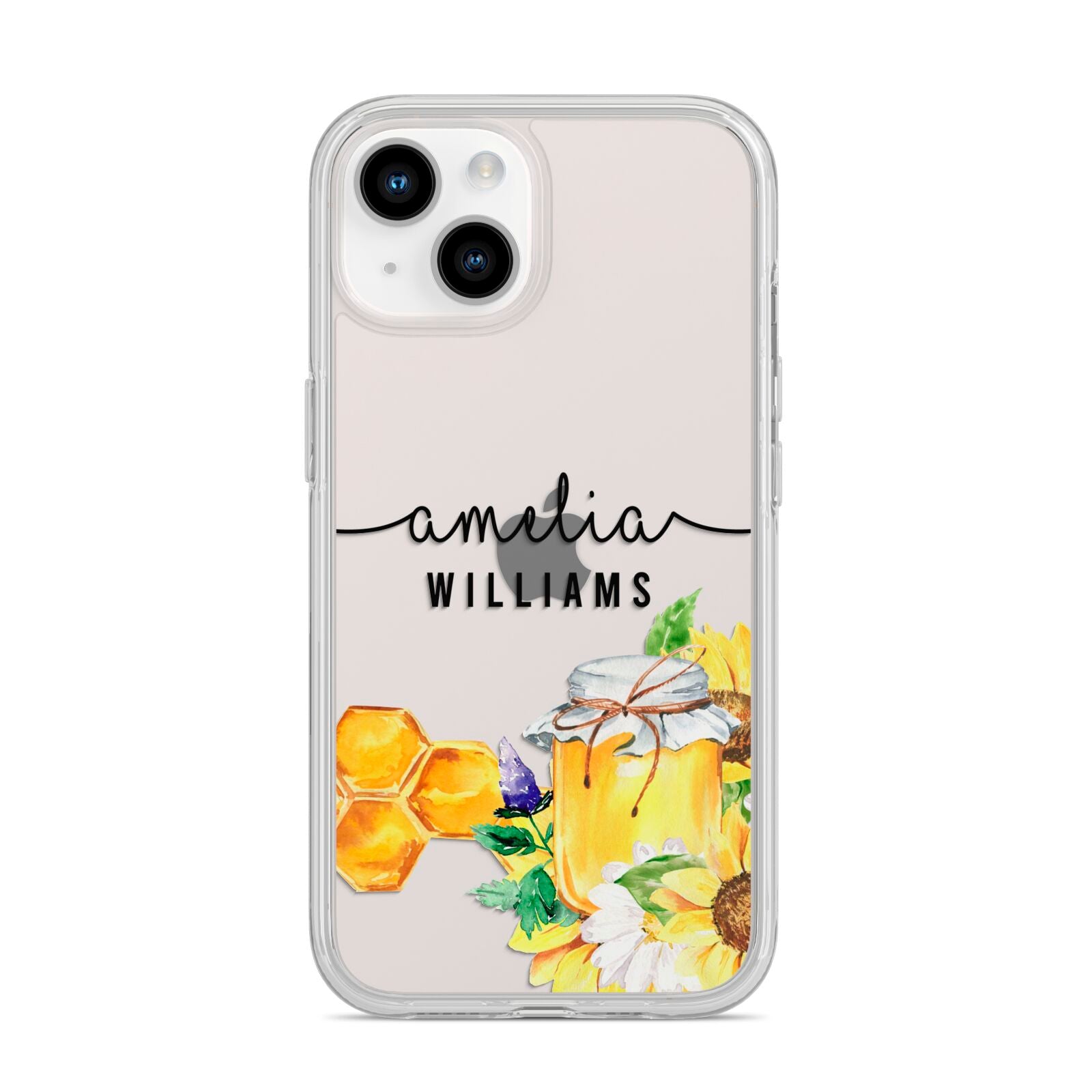 Honey Personalised Names iPhone 14 Clear Tough Case Starlight