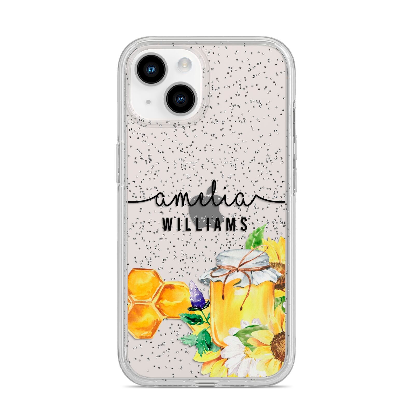 Honey Personalised Names iPhone 14 Glitter Tough Case Starlight