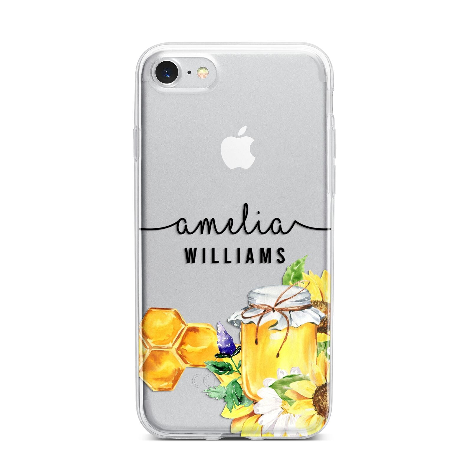Honey Personalised Names iPhone 7 Bumper Case on Silver iPhone
