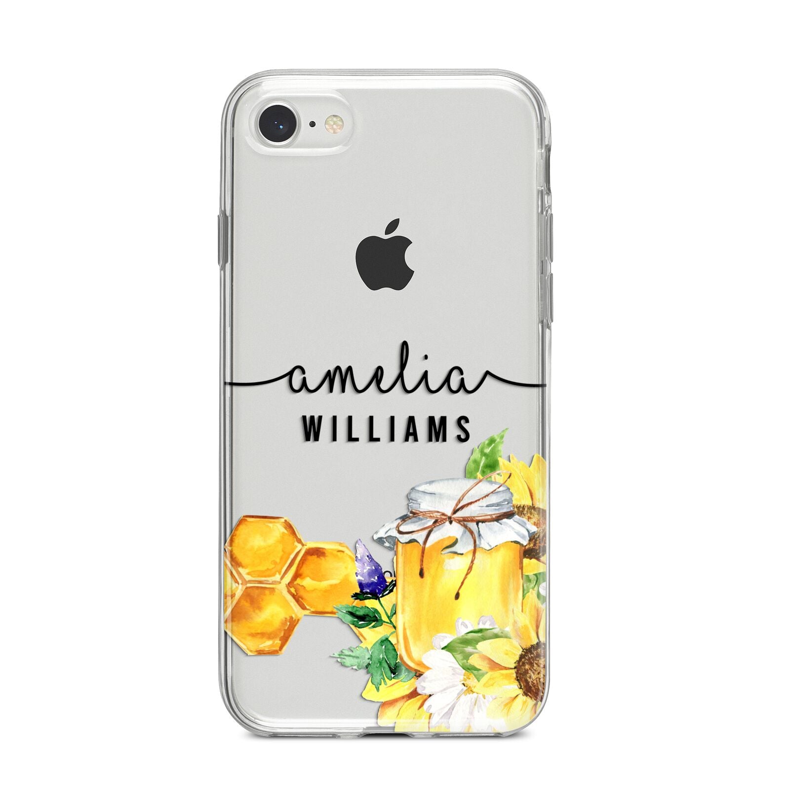 Honey Personalised Names iPhone 8 Bumper Case on Silver iPhone