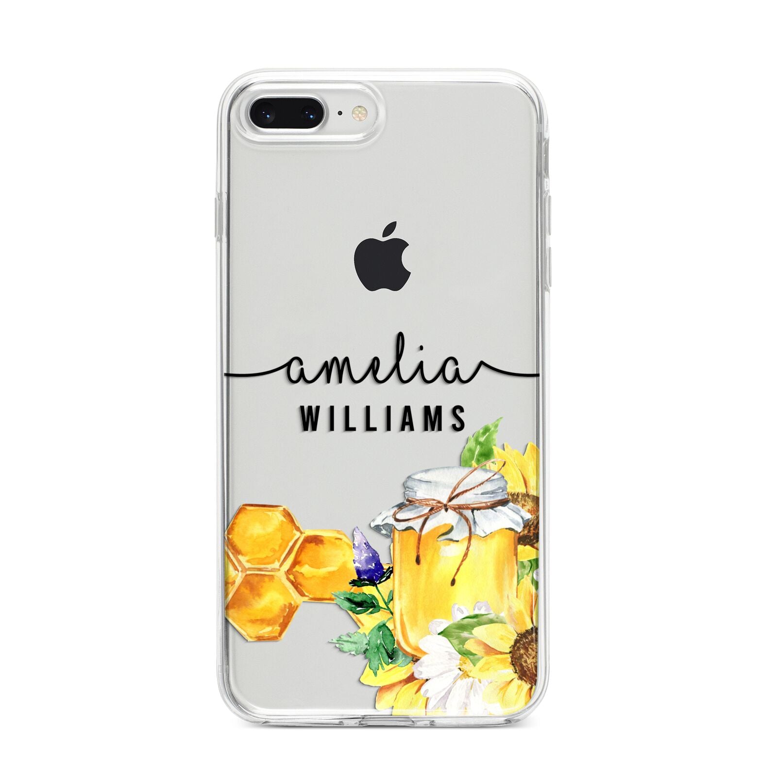 Honey Personalised Names iPhone 8 Plus Bumper Case on Silver iPhone