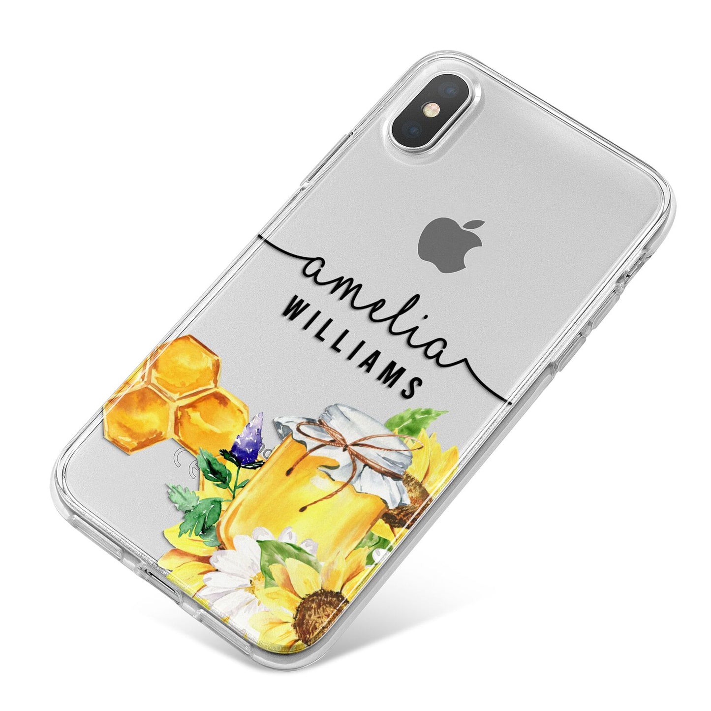 Honey Personalised Names iPhone X Bumper Case on Silver iPhone