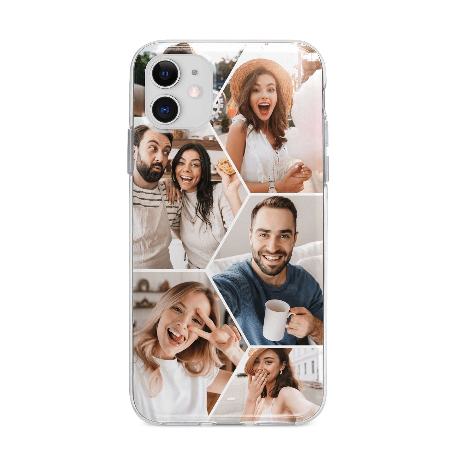 Honeycomb Photo Apple iPhone 11 in White with Bumper Case