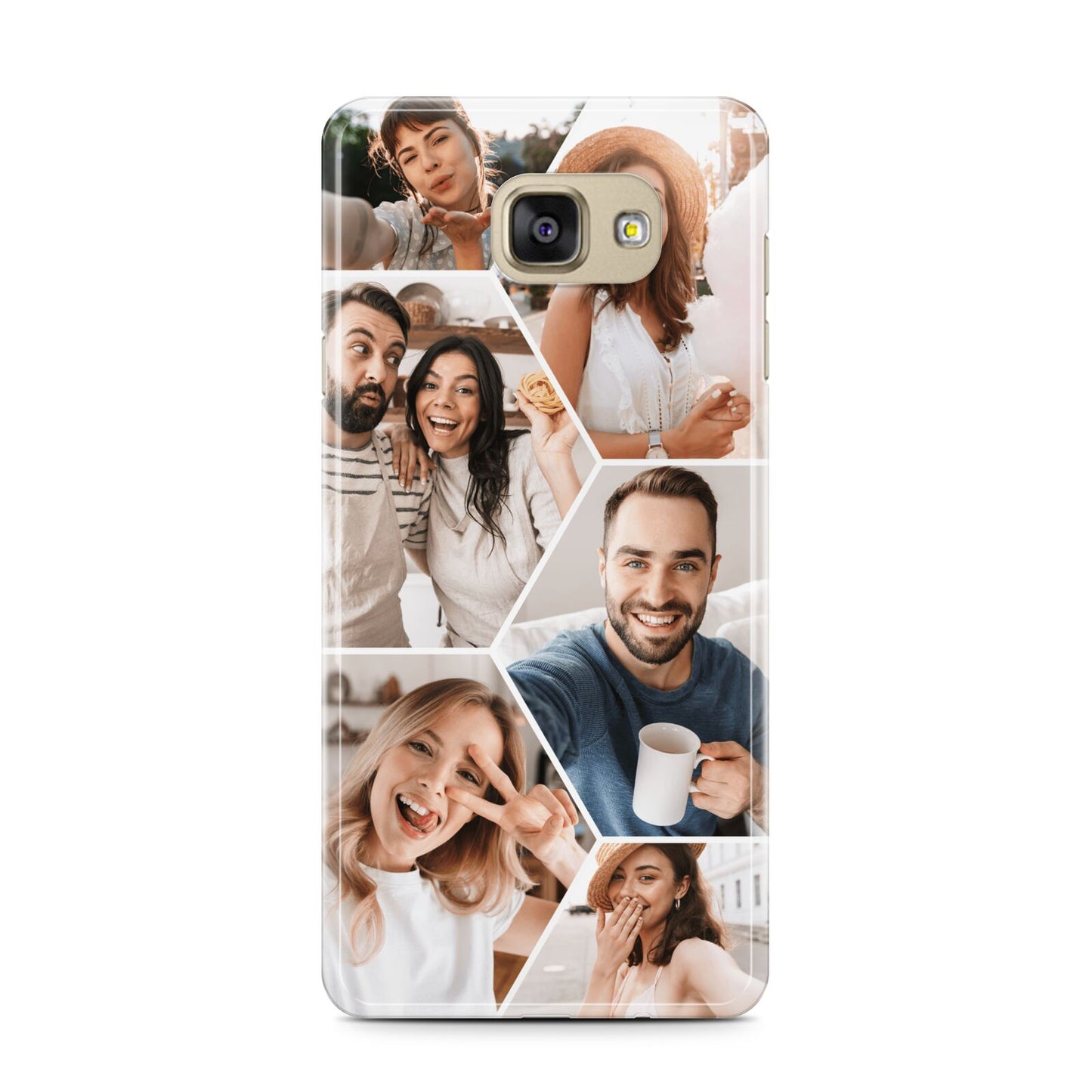 Honeycomb Photo Samsung Galaxy A7 2016 Case on gold phone