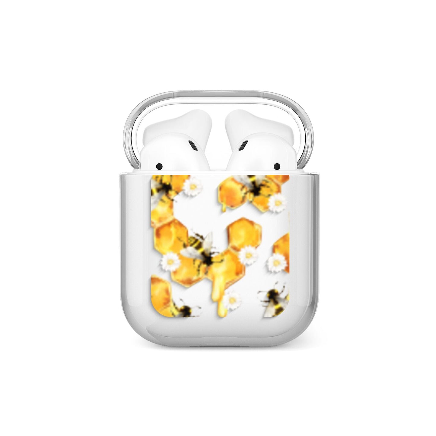 Honeycomb with Bees and Daisies AirPods Case