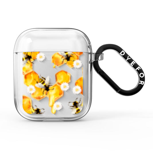 Honeycomb with Bees and Daisies AirPods Clear Case