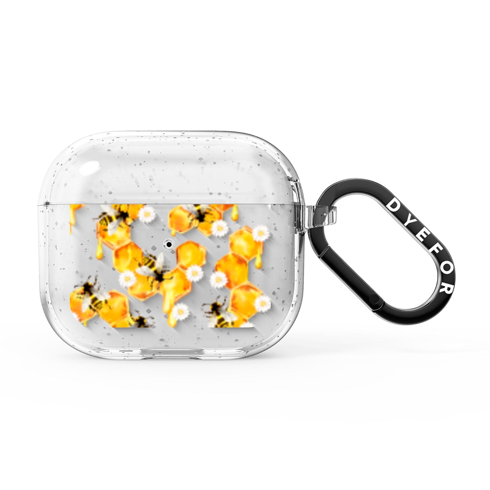 Honeycomb with Bees and Daisies AirPods Glitter Case 3rd Gen