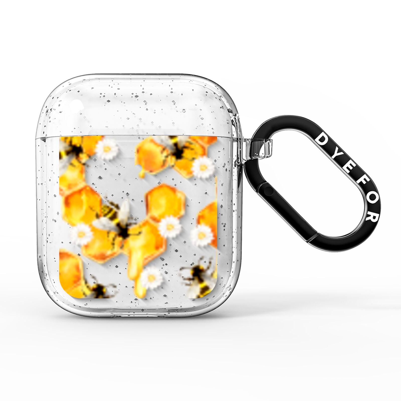 Honeycomb with Bees and Daisies AirPods Glitter Case