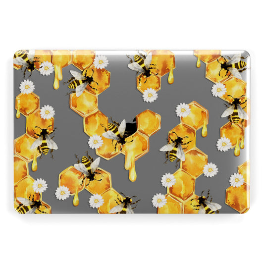 Honeycomb with Bees and Daisies Apple MacBook Case