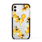 Honeycomb with Bees and Daisies Apple iPhone 11 in White with Black Impact Case