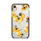 Honeycomb with Bees and Daisies Apple iPhone XR Impact Case Black Edge on Silver Phone