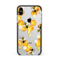 Honeycomb with Bees and Daisies Apple iPhone Xs Max Impact Case Black Edge on Silver Phone